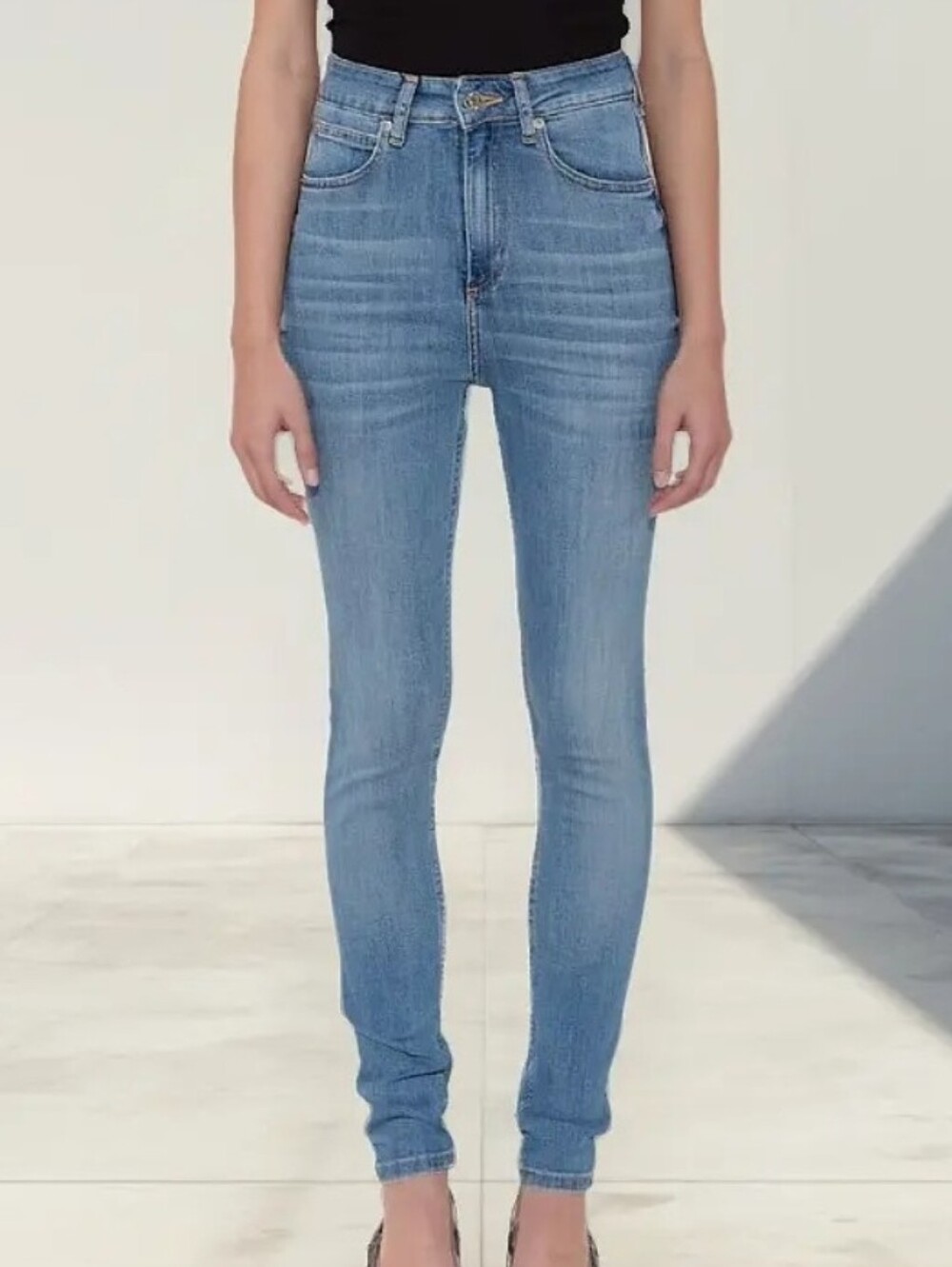 Aye Not Dead Ultra High Waist Skinny Jeans Size 24 Medium Wash Stretch Denim